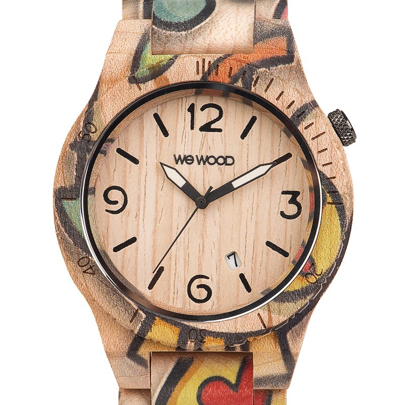 Reloj de madera Alpha Woop Eyes Beige - WeWood - Ocarat